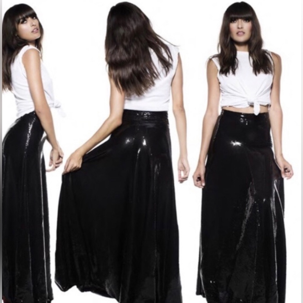 WildFox couture black sequin high waist skirt sz 2